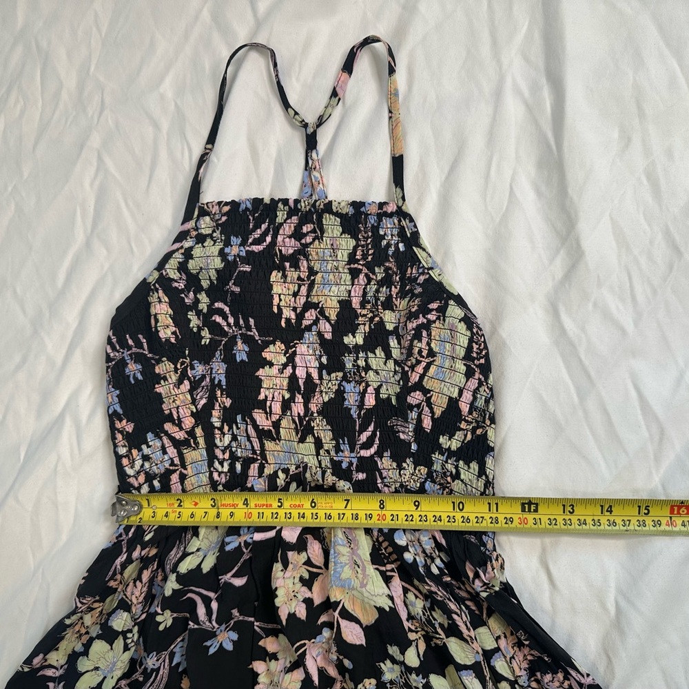 Free People Intimately Midnight Combo Floral Maxi Dress Black Pink Boho NWT XS - Picture 11 of 15